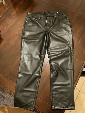 Banana Republic Black Faux Leather Skinny Pants
